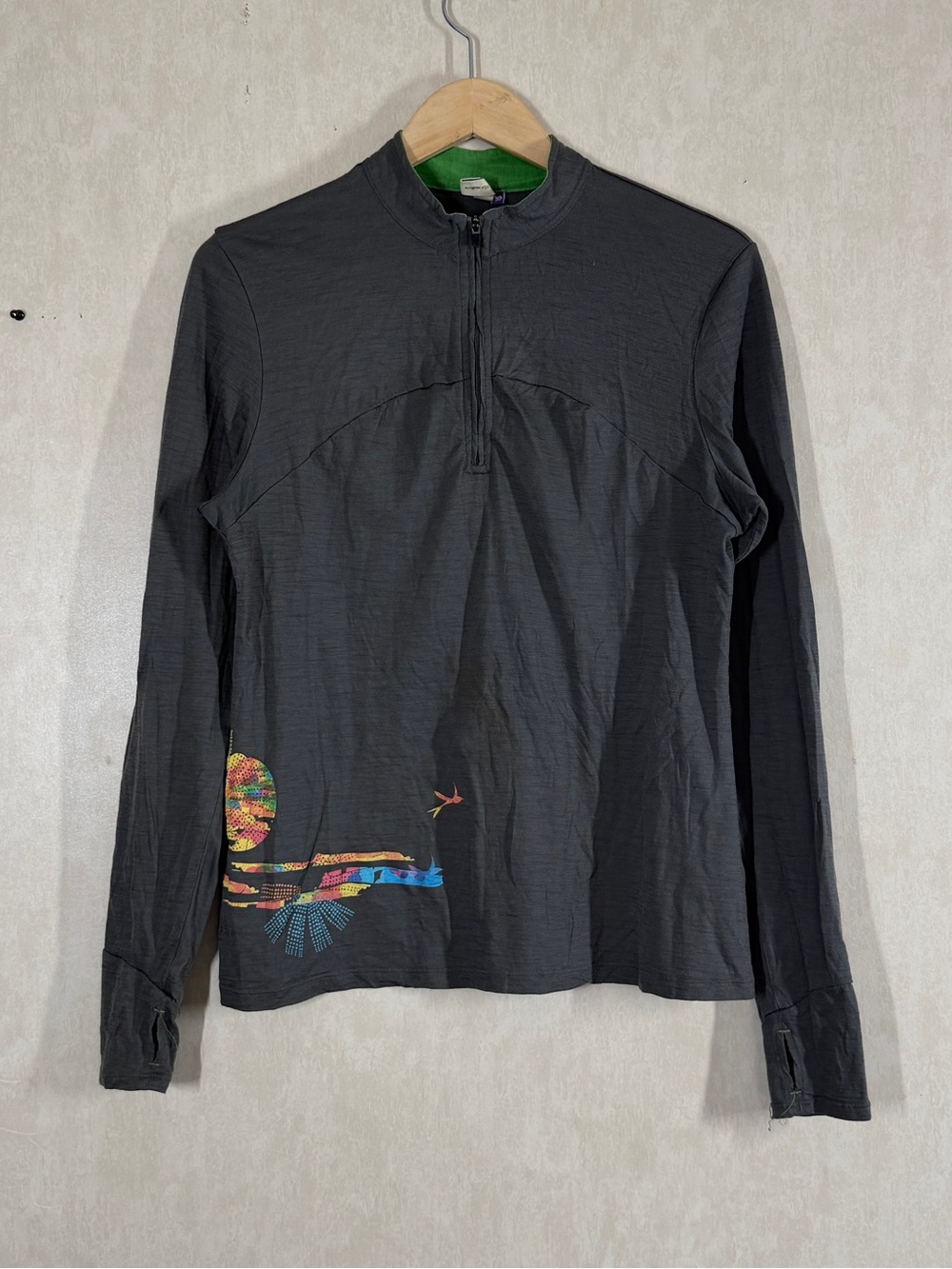 Ibex Women’s Merino Wool Base Layer 1/4 Zip Shirt Longsleeve in Gray XL